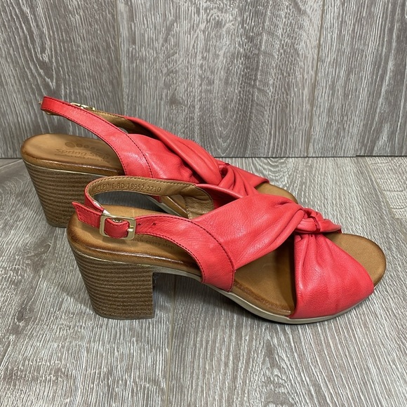Spring Step Madeleine Red Leather Heeled Dress Sandals EU 40 (US 9) - Picture 5 of 16